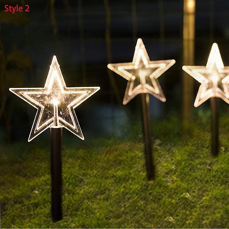 Garden Ground Lights Christmas Snowflake Star Tree Battery Powered