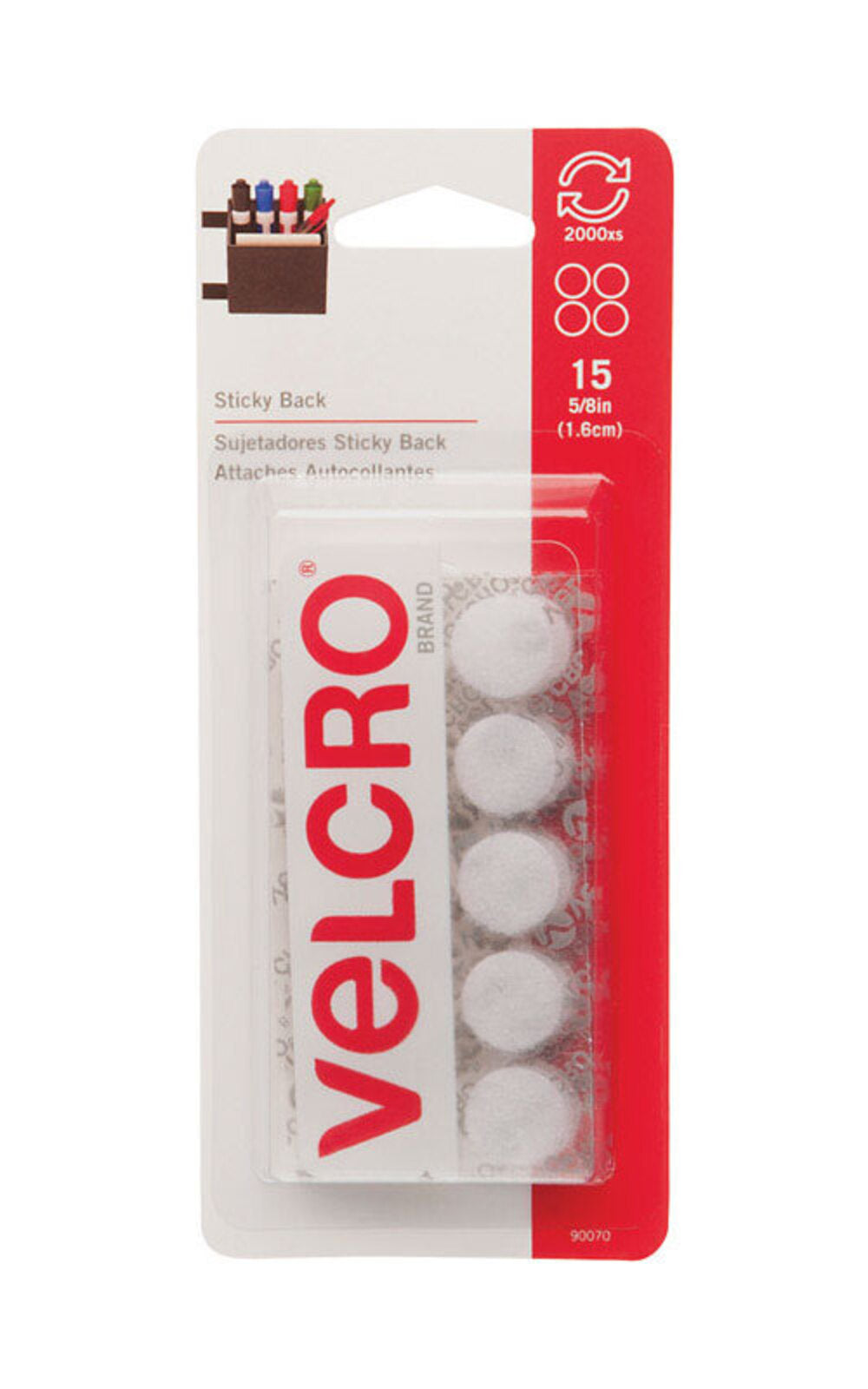 VELCRO COIN WHT 5/8SET15