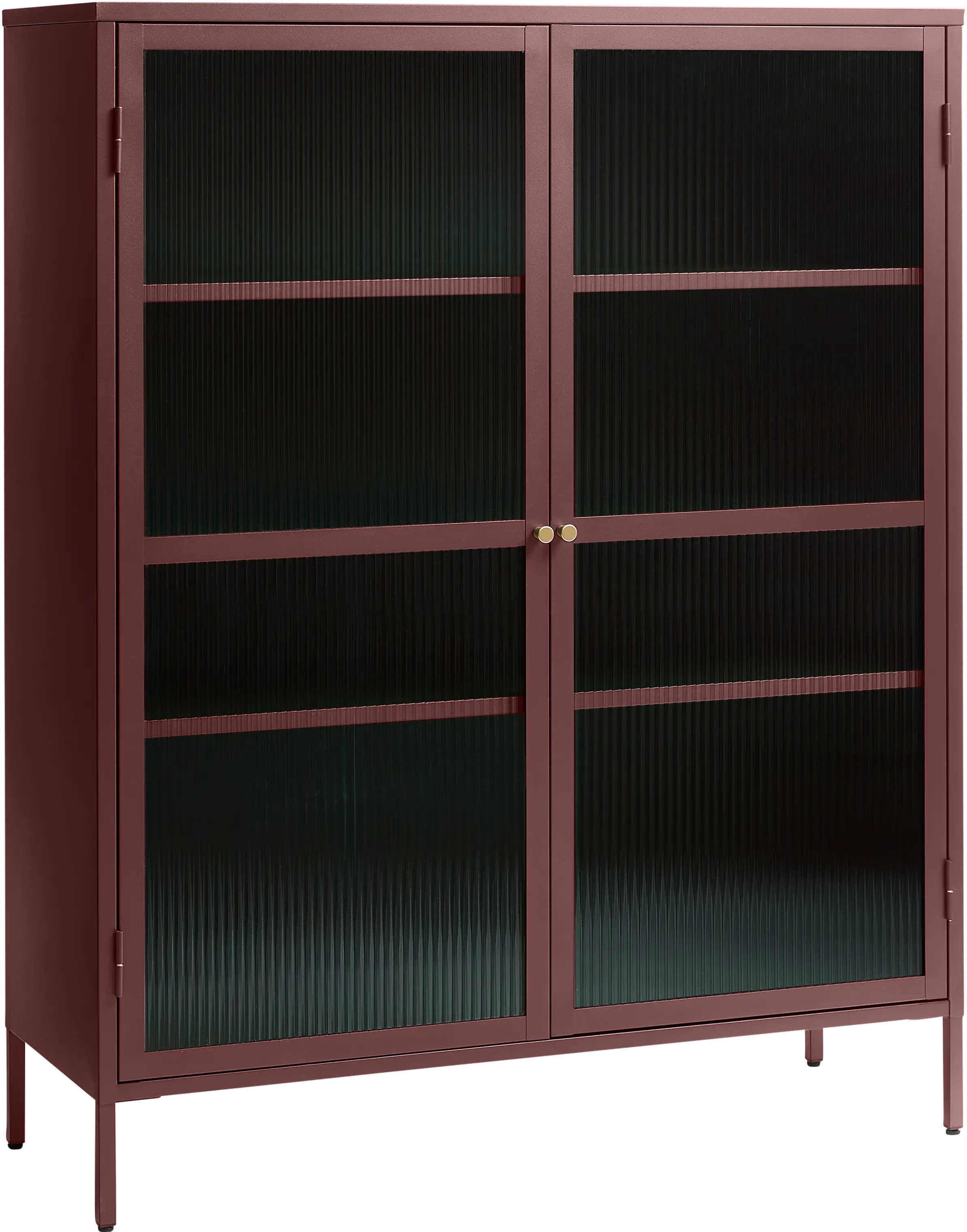 Bronco Red Metal and Glass 55 Tall Display Cabinet