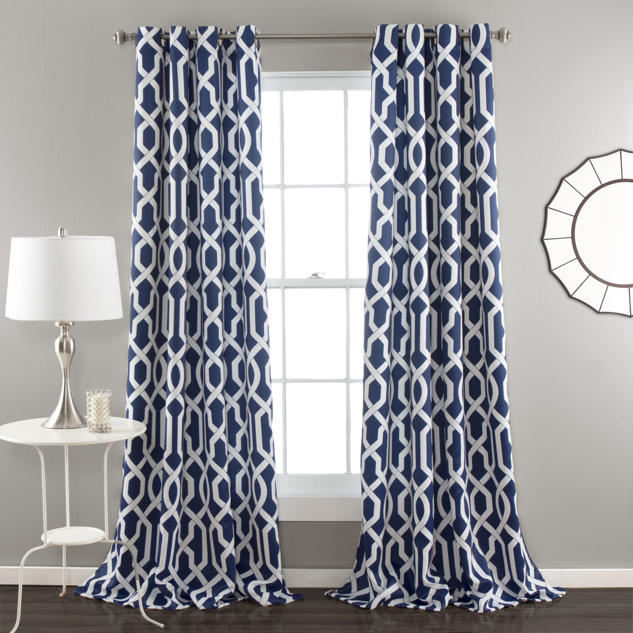 Edward Trellis Light Filtering Window Curtain Panel Set