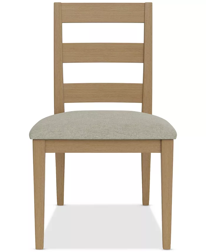 Furniture Davie 54 Round Dining 5pc Set (Table + 4 Side Chair Upholstered Seat Ladder Back)