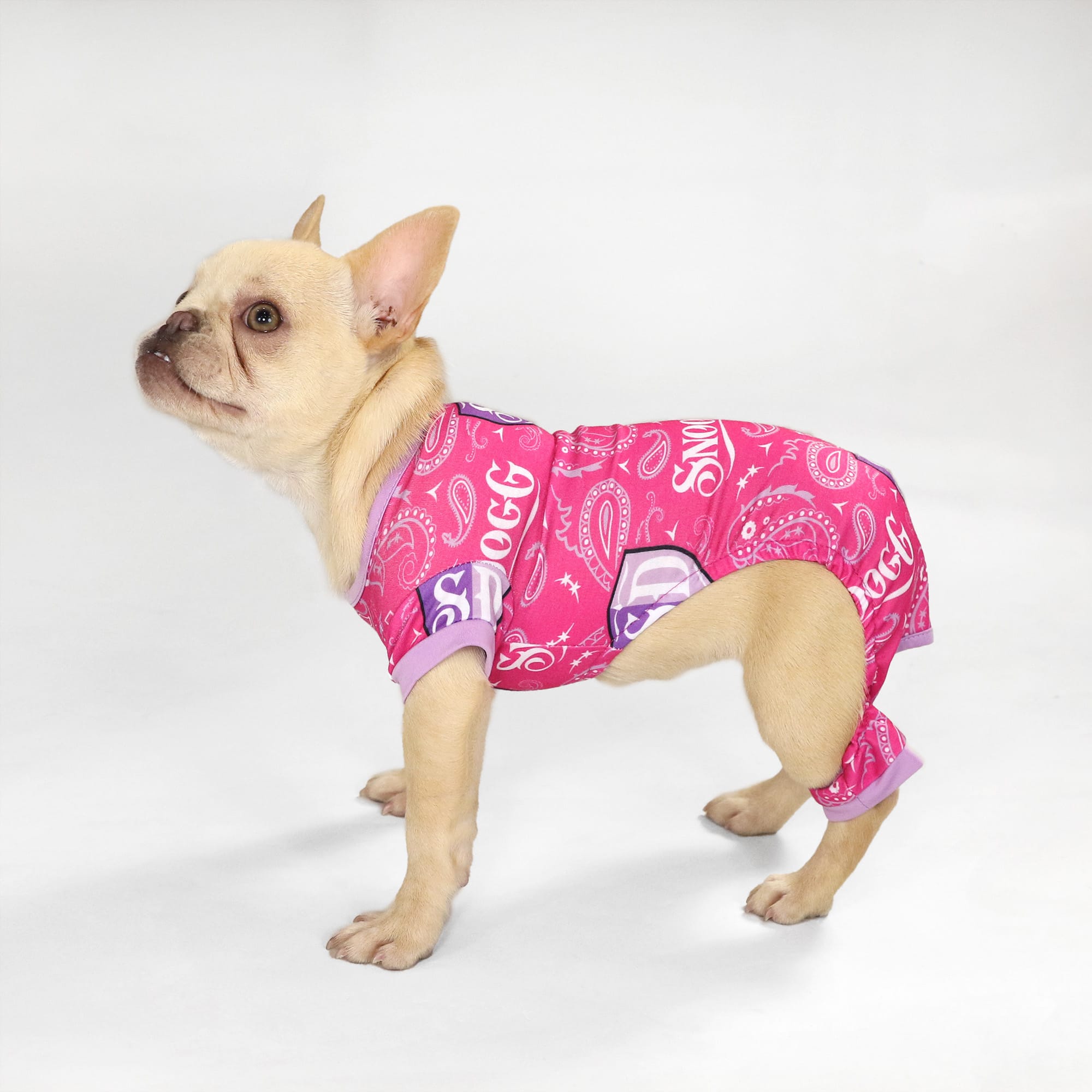 Snoop Doggie Doggs Pink Boss Lady Deluxe Pet Pajamas， X-Small