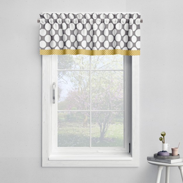 Bacati Dots pin Stripes Grey yellow Window Valance