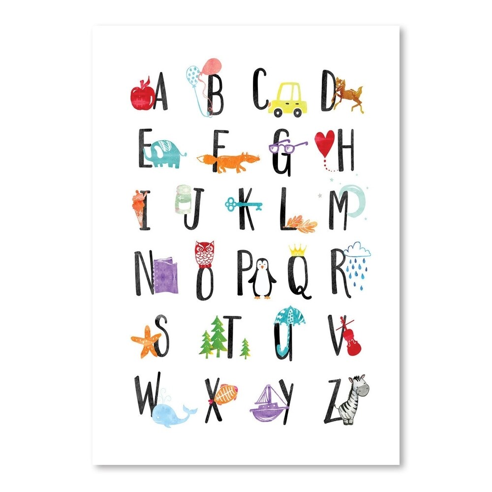 Watercolor Alphabet Poster Art Print