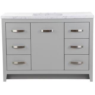 Home Decorators Collection Blakely 49 in. W x 19 in. D Bath Vanity in Sterling Gray with Stone Effects Vanity Top in Lunar with White Sink BK48P2-LY