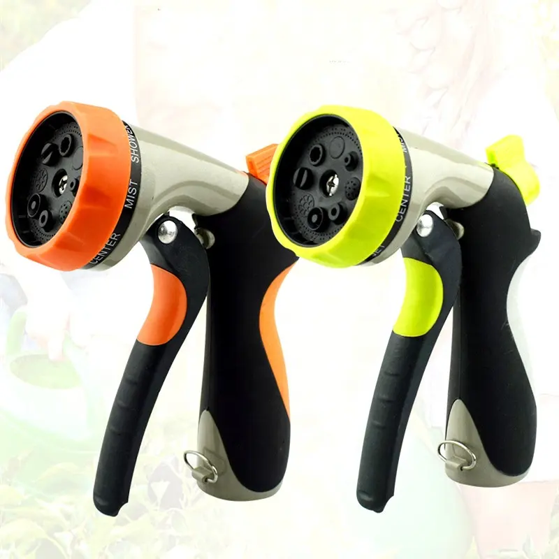 High pressure garden water spray gun 8 patterns spray nozzle for garden