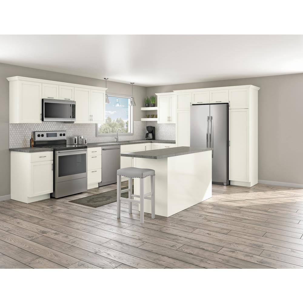 Hampton Bay Courtland Shaker 30 in. W x 12 in. D x 30 in. H Assembled Wall Kitchen Cabinet in Polar White W3030-CSW