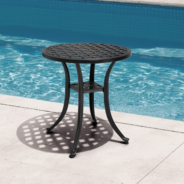 Outdoor Cast Aluminum Side Table Small Patio Coffee Table