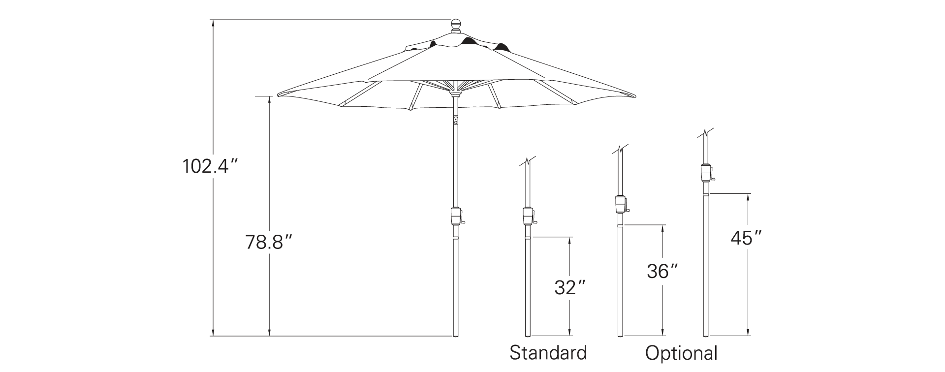 Treasure Garden 9' Push Button Tilt Octagon Umbrella