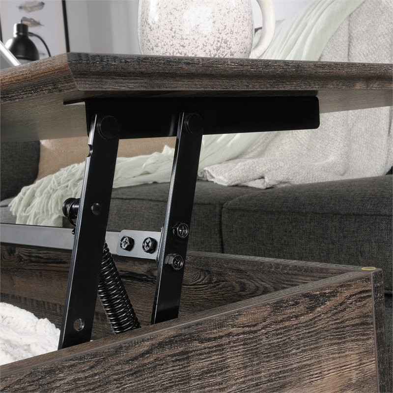 Sauder Canal Street Engineered Wood Lift Top Coffee Table in Carbon Oak   Industrial   Coffee Tables   by Homesquare  Houzz