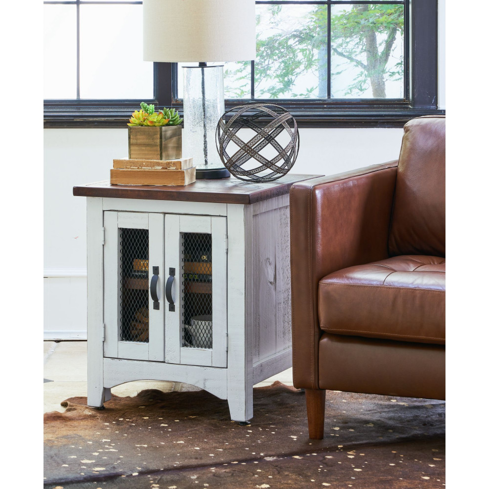 Picket House Nolan End Table  White   Farmhouse   Side Tables And End Tables   by Picket House  Houzz