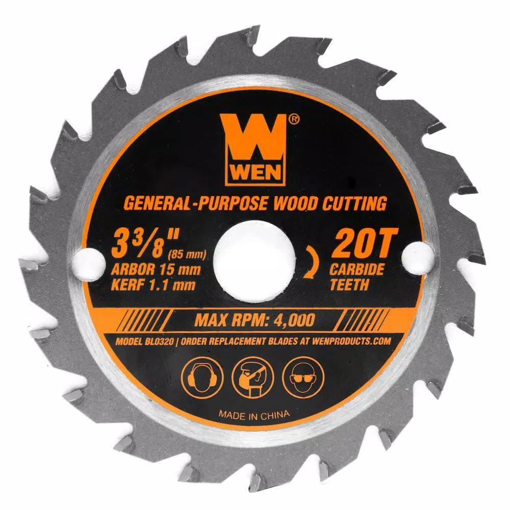 WEN 3-3/8 in. 20-Tooth Professional Woodworking Saw Blade for Compact and Mini Circular Saws and#8211; XDC Depot