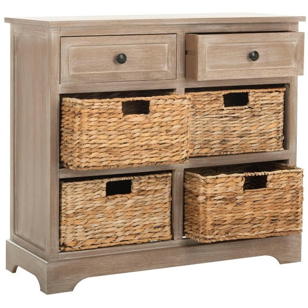 Herman Storage Unit With Wicker Baskets Safavieh