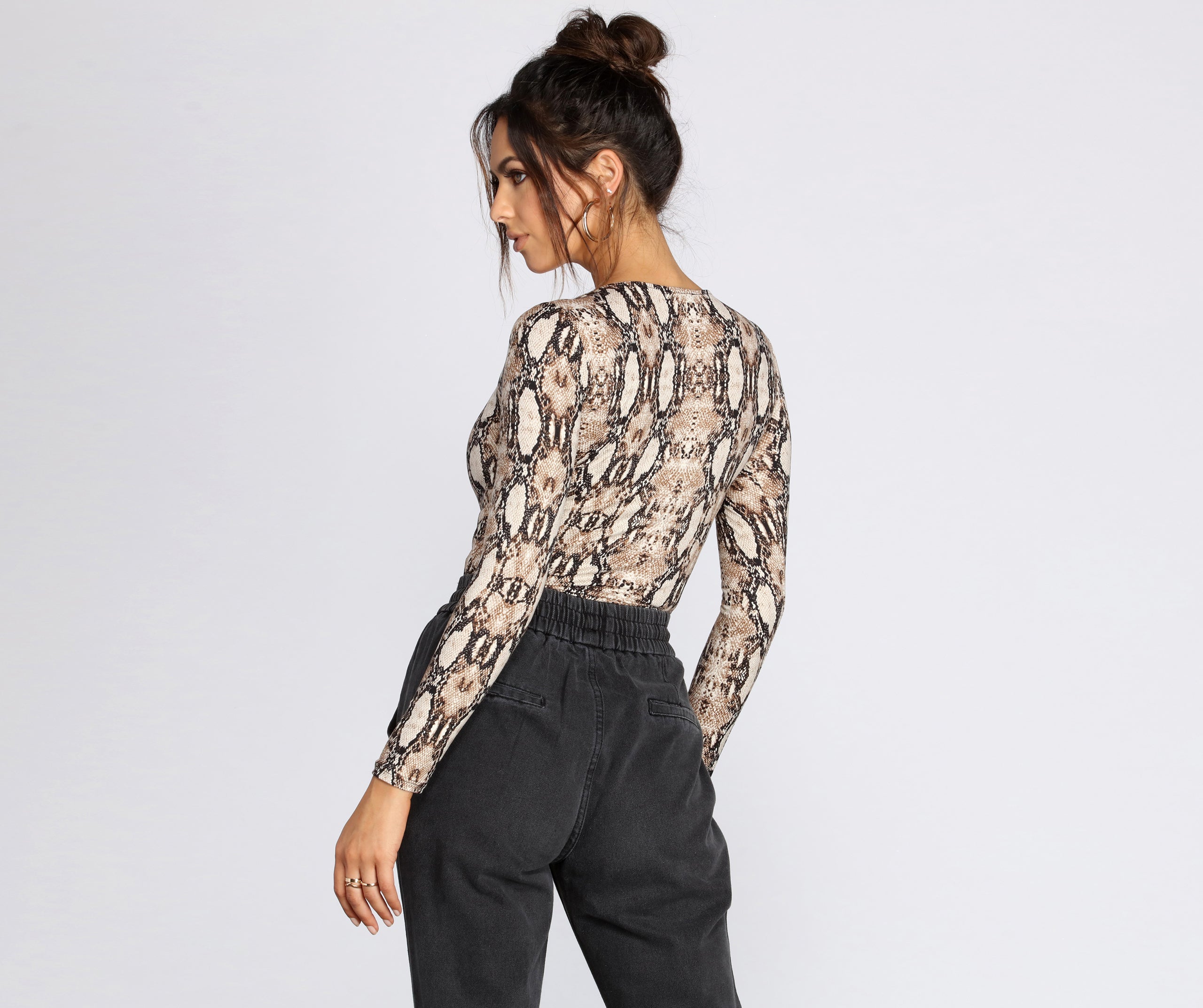 Fierce And Fab Snake Print Bodysuit