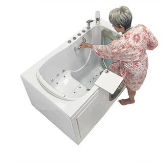 Ella Elite 52 in. Acrylic Walk-In Whirlpool and Air Bath Bathtub in White RH Door Fast Fill Faucet Heated Seat Dual Drain H931082P