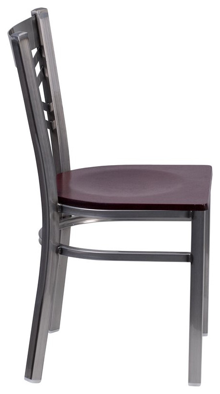 Flash Furniture Metal Dining Chair in Cherry   Contemporary   Dining Chairs   by Homesquare  Houzz