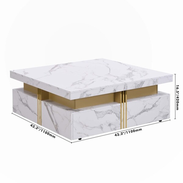 White Square Storage Coffee Table