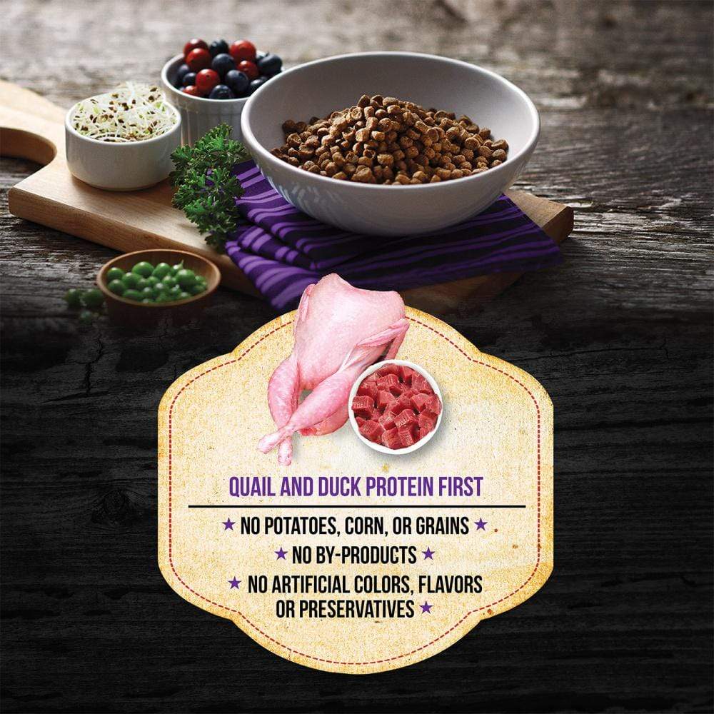 Fussie Cat Market Fresh Grain Free Quail and Duck Meal Recipe Dry Cat Fo