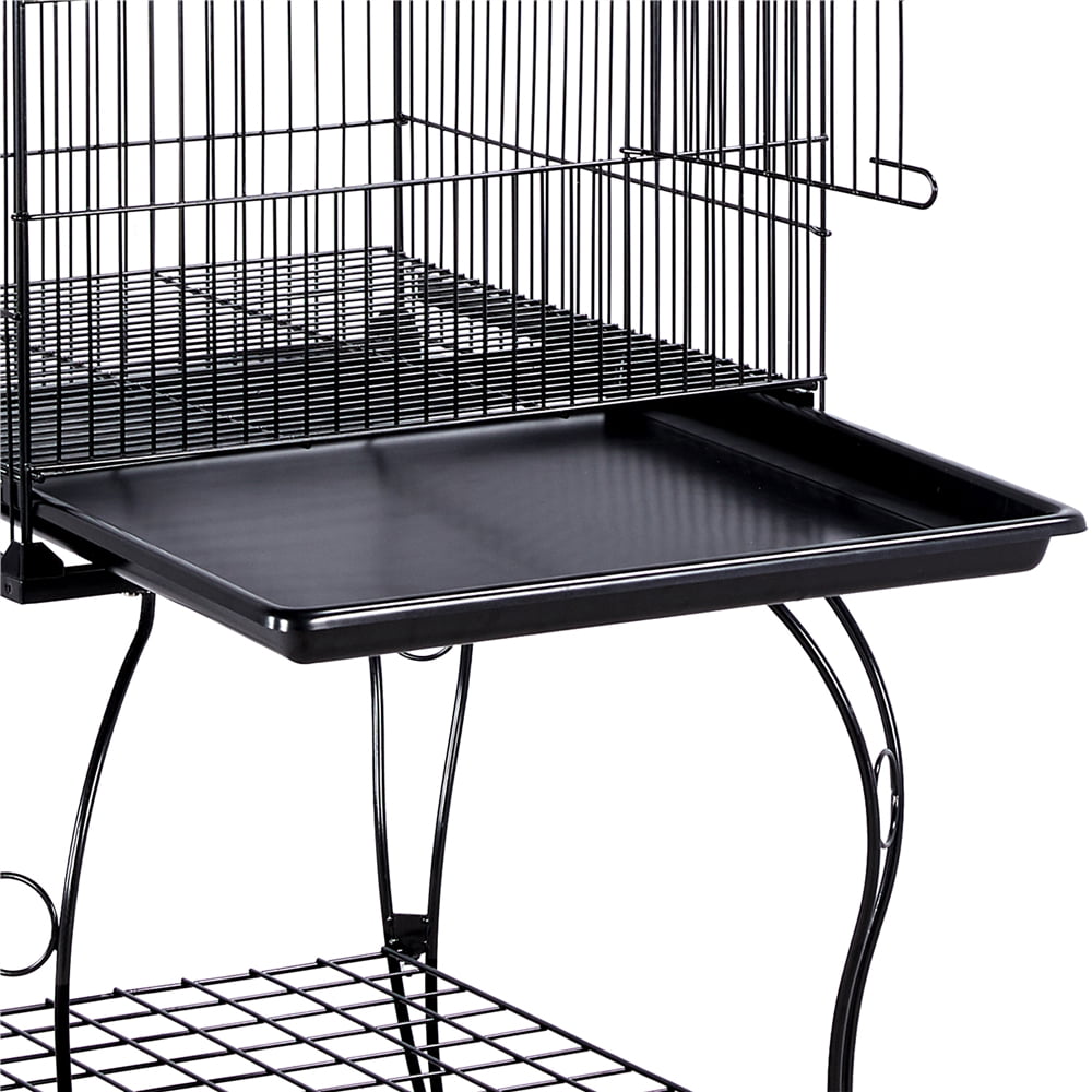 Yaheetech 59'' H Open Top Metal Bird Cage Rolling Parrot Cage with Stand For Small Birds Parakeet Lovebirds Cockatiel Canary， Black