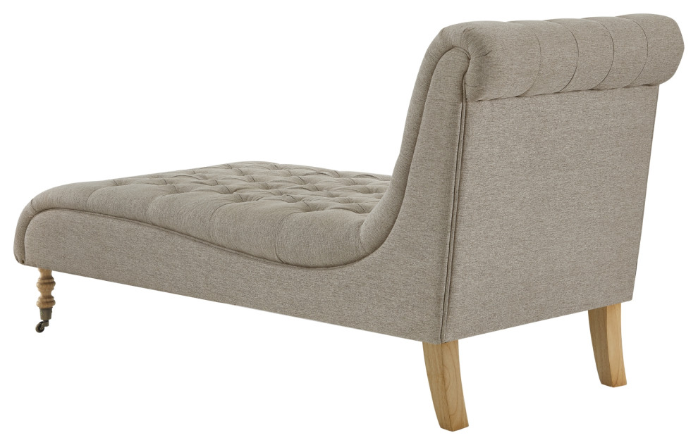 Rustic Manor Umar Chair  Button Tufted  Linen   Traditional   Indoor Chaise Lounge Chairs   by Inspired Home  Houzz