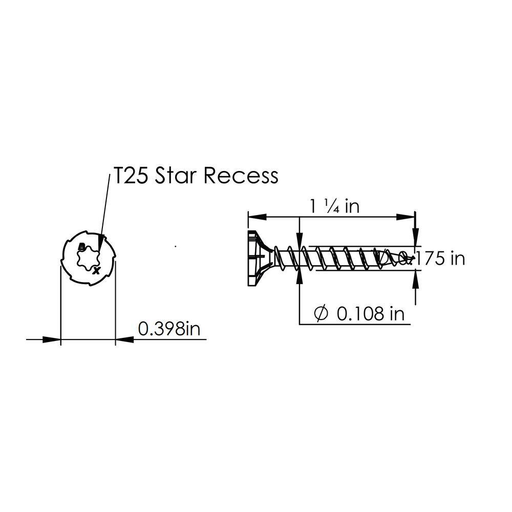 Backer-On #9 x 1-14 in. Serrated Flat Head Star Drive Cement Board Screws (750-Pack) 23406