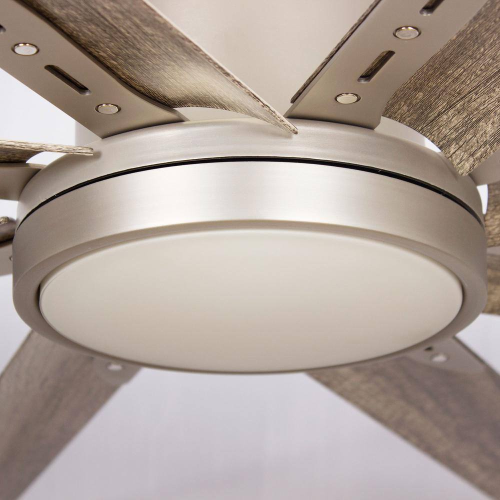 Parrot Uncle Bankston 72 in. Integrated LED Brushed Nickel Ceiling Fan with Light and Remote Control F8220110V