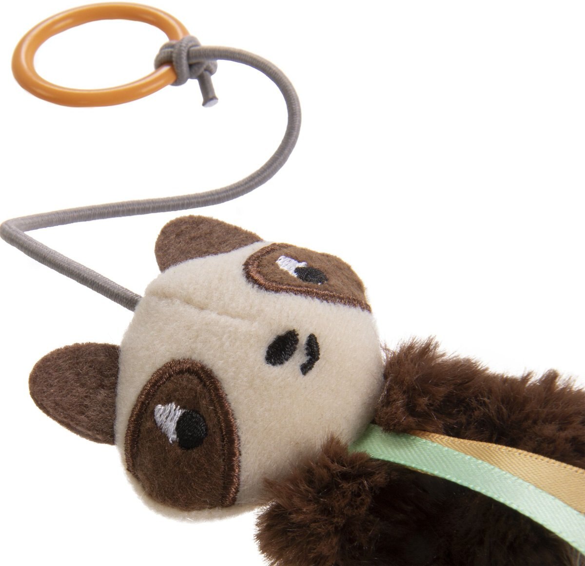 Petlinks HappyNip Sneaky Swinger Bouncy Dangle Plush Raccoon Cat Toy， Brown， Medium