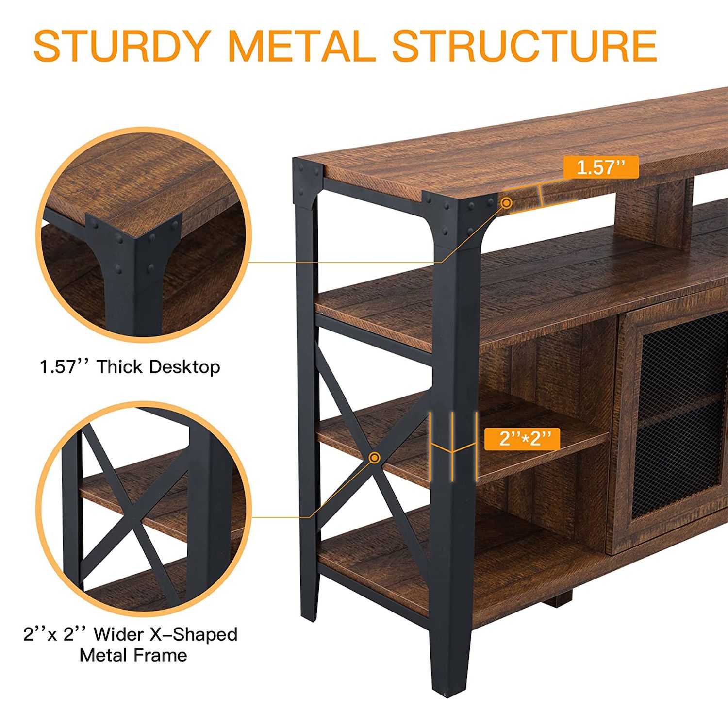 OKD Industrial Rustic 33 Inch Entertainment Console TV Stand， Reclaimed Barnwood