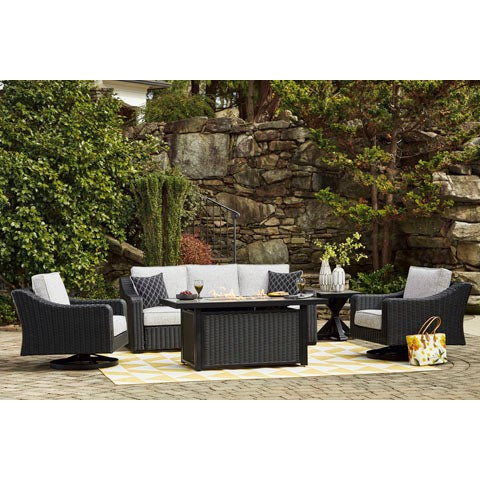 Fire Island Black Outdoor Swivel Rocker Chair