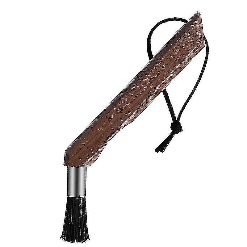 1 Pcs Coffee Grinder Cleaning Brush Boar Bristles Walnut Wood Handle With Hanging Belt