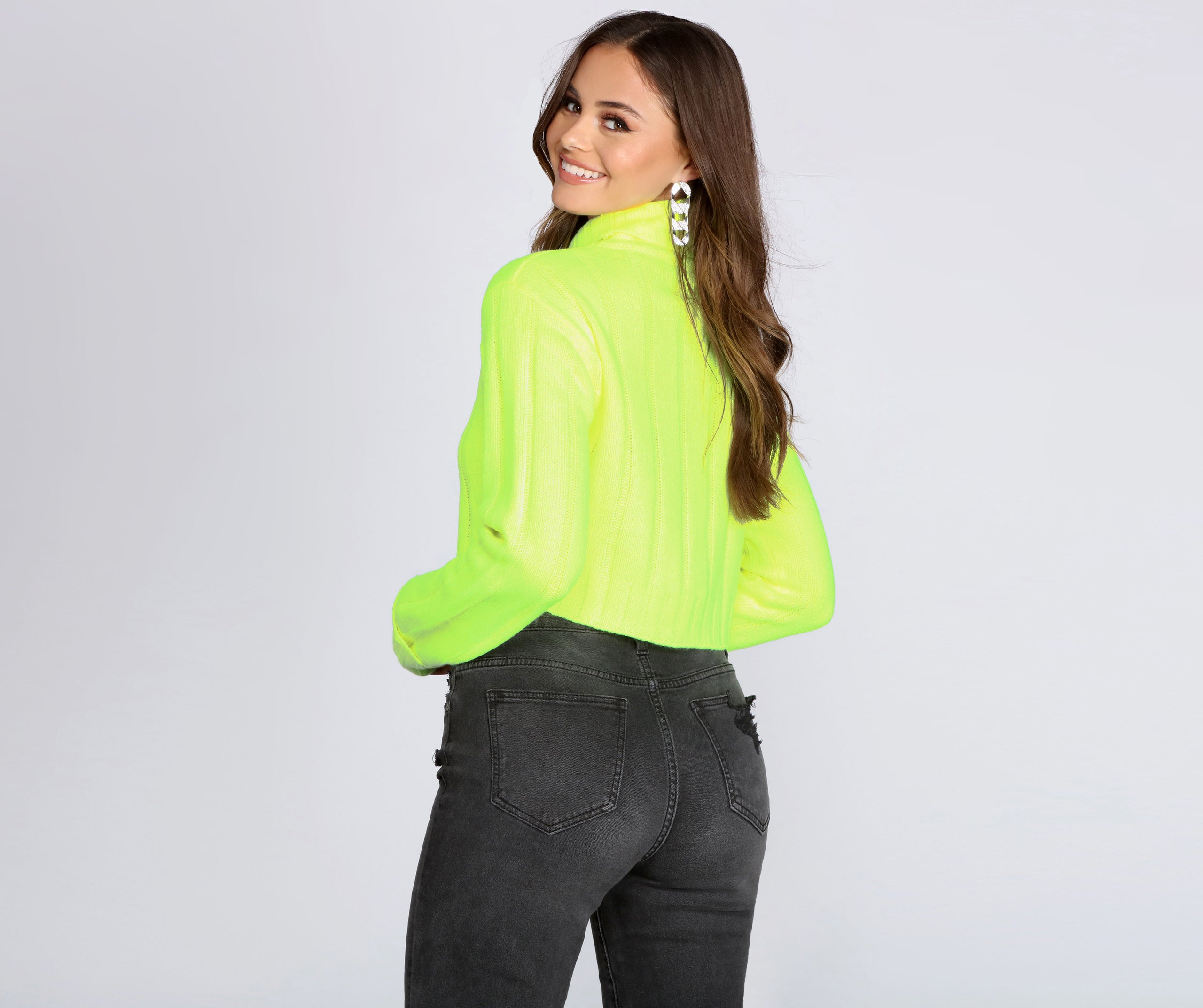 Neon Babe Cropped Sweater