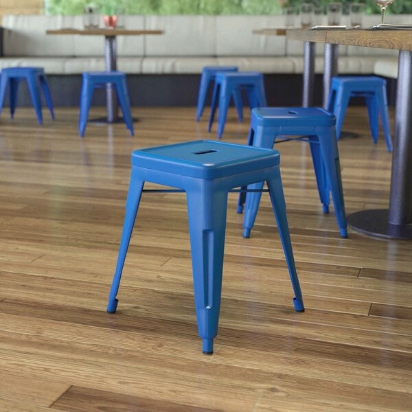 18 Inch Table Height Indoor Stackable Metal Dining Stool-Set of 4