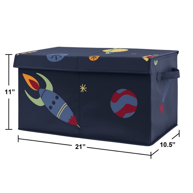 Sweet Jojo Designs Boy Fabric Storage Toy Bin Space Galaxy Blue Red And Yellow