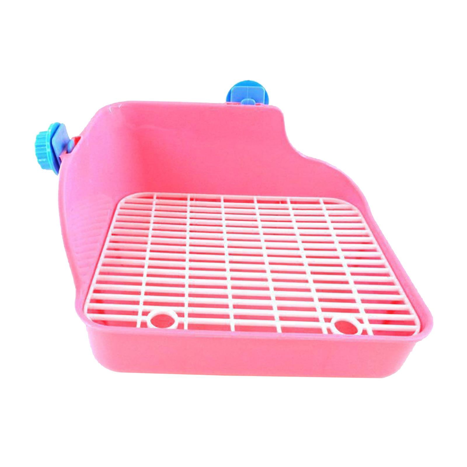 Rabbit Litter Box - Litter Box Cage Potty Trainer Rectangular Pink