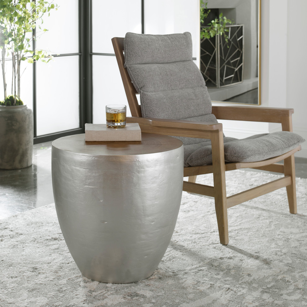 Uttermost Gannett Silver Wood End Table   Rustic   Side Tables And End Tables   by HedgeApple  Houzz