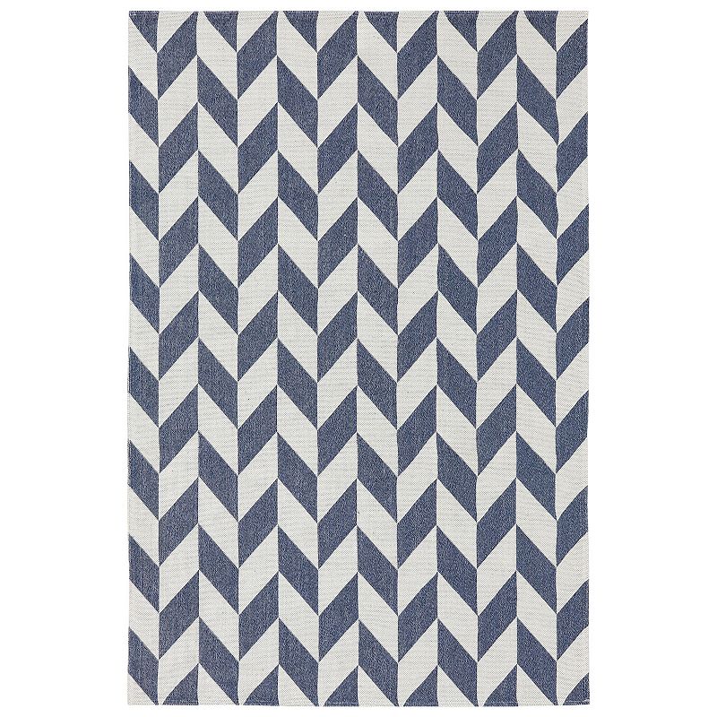 Sunnydaze Geometric Affinity Indoor Area Rug in Steel Blue - 5 x 7 Foot