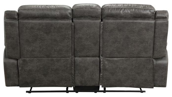 Lexicon Boise Microfiber Double Reclining Love Seat with Center Console in Brown   Contemporary   Loveseats   by Homesquare  Houzz