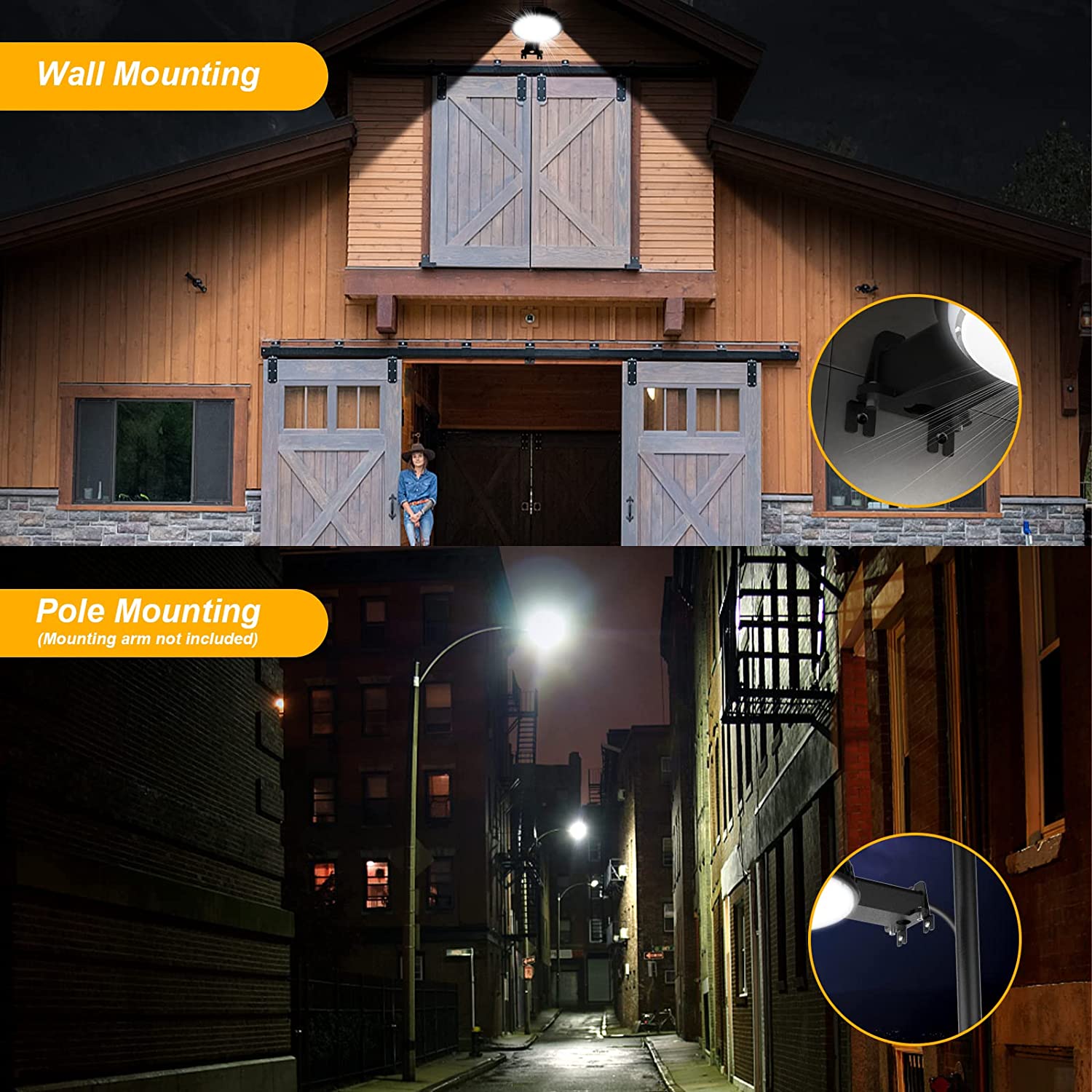 LED Barn Light Dusk to Dawn Outdoor Lighting 150W Barn Lights Outdoor IP65 Waterproof Area Street Light for Farmhouse Barns Garage Yard Warehouse Outdoor Security Lighting Outdoor Dusk to Dawn Lights