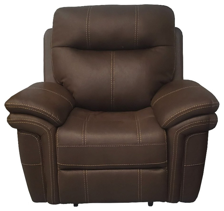 Bowery Hill Transitional Fabric Power Recliner in Carbon Gray Finish   Transitional   Recliner Chairs   by Homesquare  Houzz