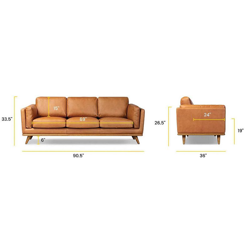 Roma Sofa， Cognac Leather