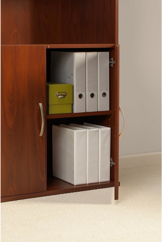 Series C Elite 36W 5 Shelf Bookcase with Doors in Hansen Cherry   Transitional   Bookcases   by ShopLadder  Houzz