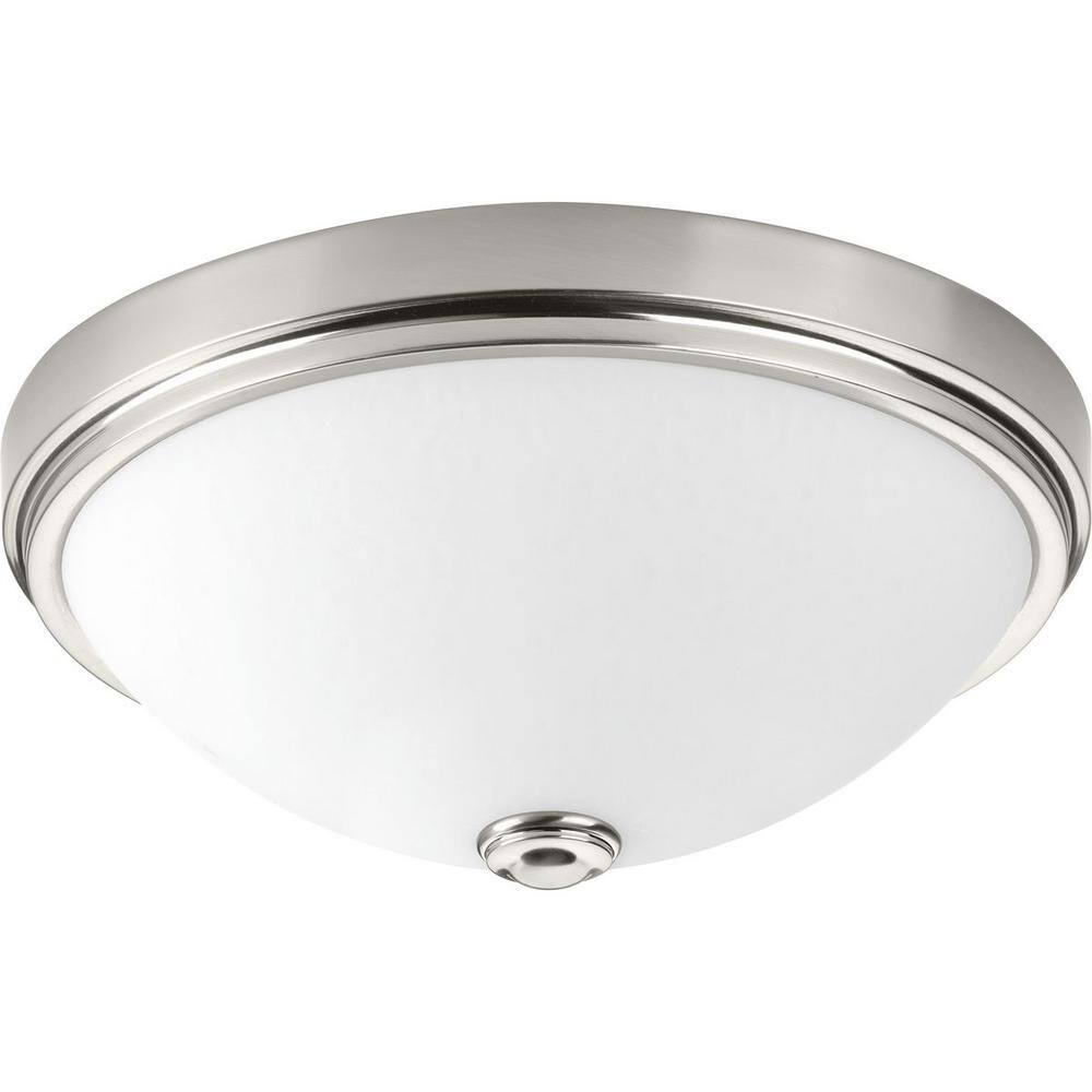 Progress Lighting 13 in. Linen Collection 21 -Watt Brushed Nickel Integrated LED Flush Mount P350006-009-30