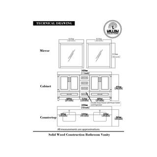 Willow Collections Hudson 72 in. W x 22 in. D x 36 in. H Double Sink Bath Vanity in Pewter Green with 2 in. Calacatta Quartz Top HDSN_PGN_CA_LZ_72