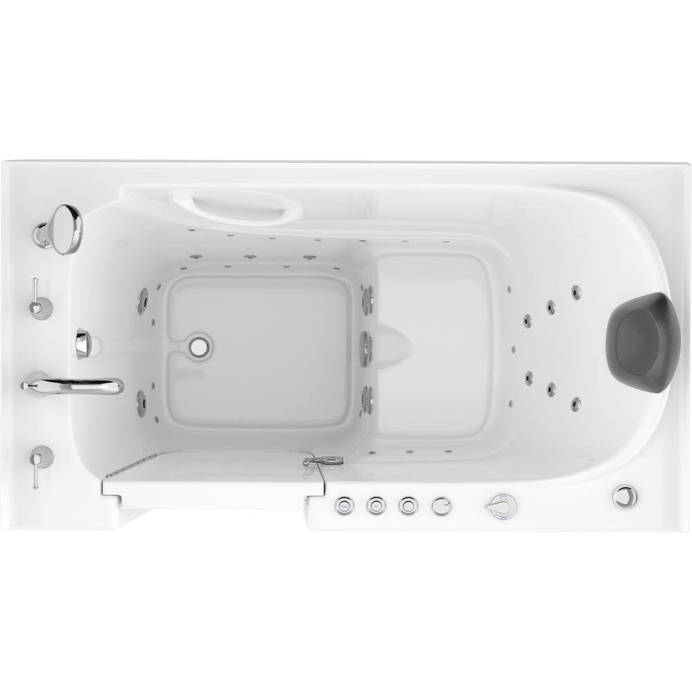 Universal Tubs Safe Premier 59.6 in. x 60 in. x 32 in. Left Drain Walk-in Air and Whirlpool Bathtub in White HD3260LWD-CP