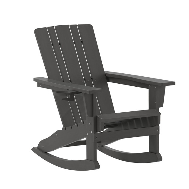 Merrick Lane Hdpe Adirondack Chair With Cup Holder And Pull Out Ottoman All weather Hdpe Indoor outdoor Chair