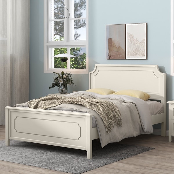 3 Pieces Bedroom Sets Milky White Solid Rubber Wood - - 37499347