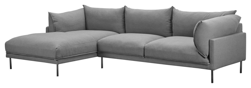 Jamara Sectional  Charcoal   Midcentury   Sectional Sofas   by Moe  x27s Home Collection  Houzz