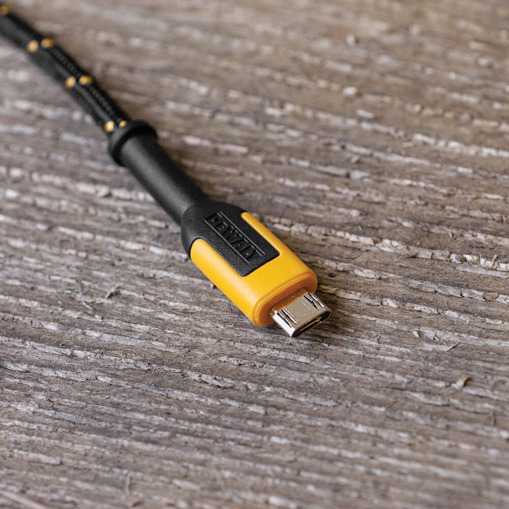 DEWALT Phone Charger Micro USB Reinforced Braided Cable 4' 131 1360 DW2 from DEWALT