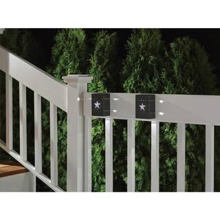 Hampton Bay Solar Distressed Black Integrated LED Deck Light with Lone Star Design (2-Pack) 43058