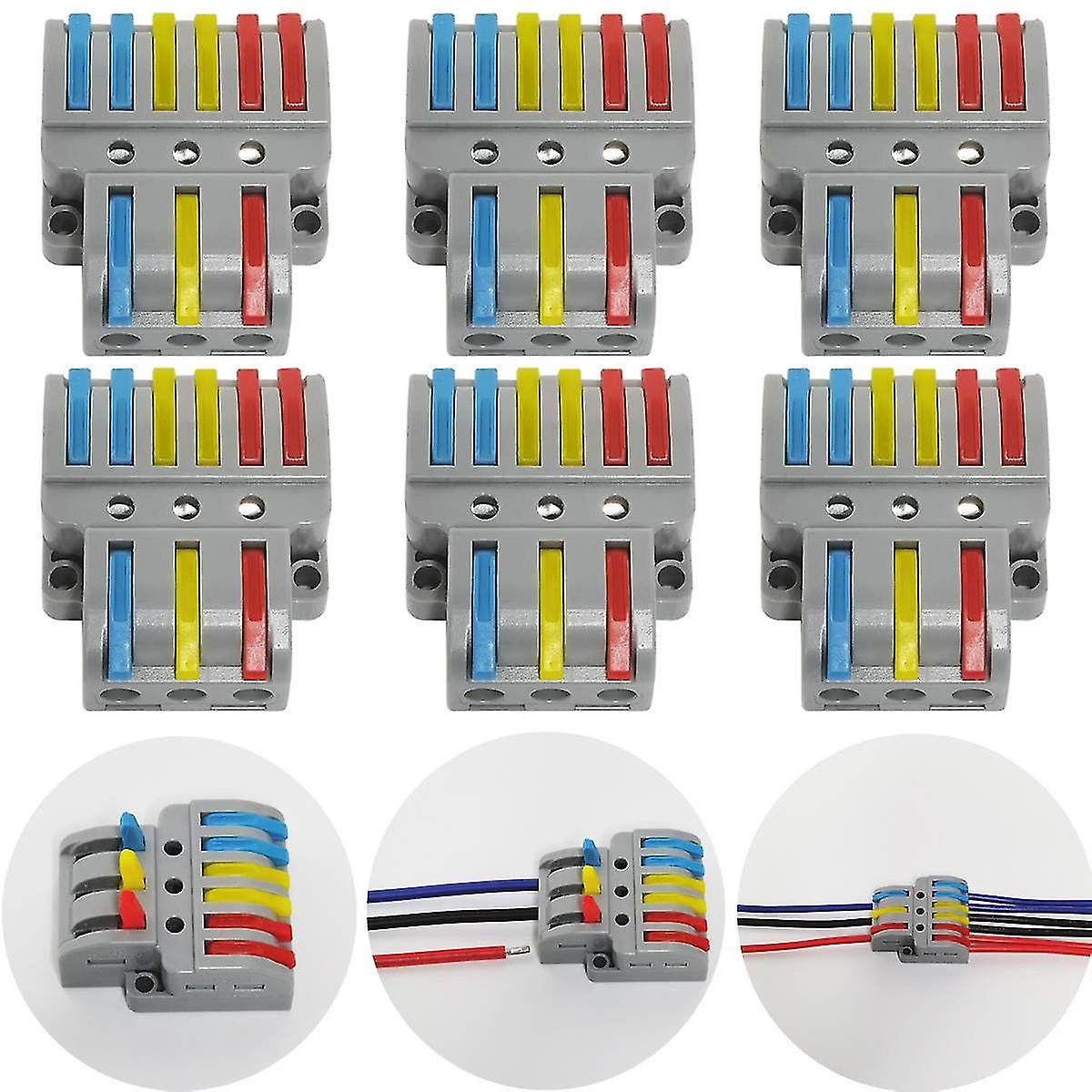 Connector， Ctricalver 6 Pcs Terl B， With Operating Lever， Automatic Connect Terl， (3 In 6 Out)